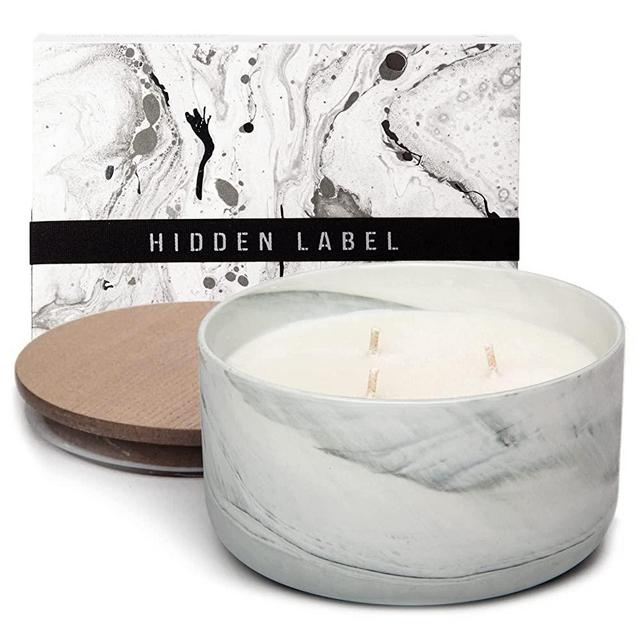 Hidden Label Scented Soy Candles, Large Candle 3 Wicks 13.6oz Thai Lemongrass Ceramic Jar Lava Collection, Gorgeous Candles Gifts for Valentines Day Birthday Mothers Day