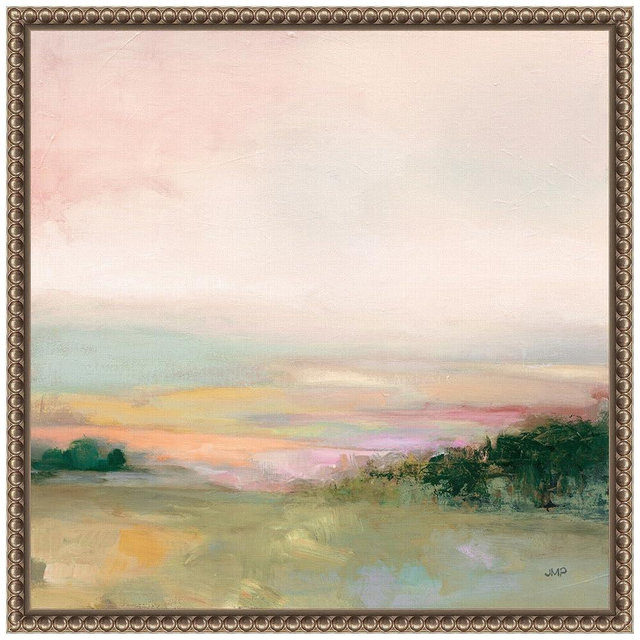 Amanti Art Framed Canvas Wall Art 16x16 Dark Glowing Valley by Julia Purinton, Framed Wall Art Canvas, Landscapes Artwork, Traditional Decor, Small Poster Painting for Living Room, Bedroom, Bathroom,