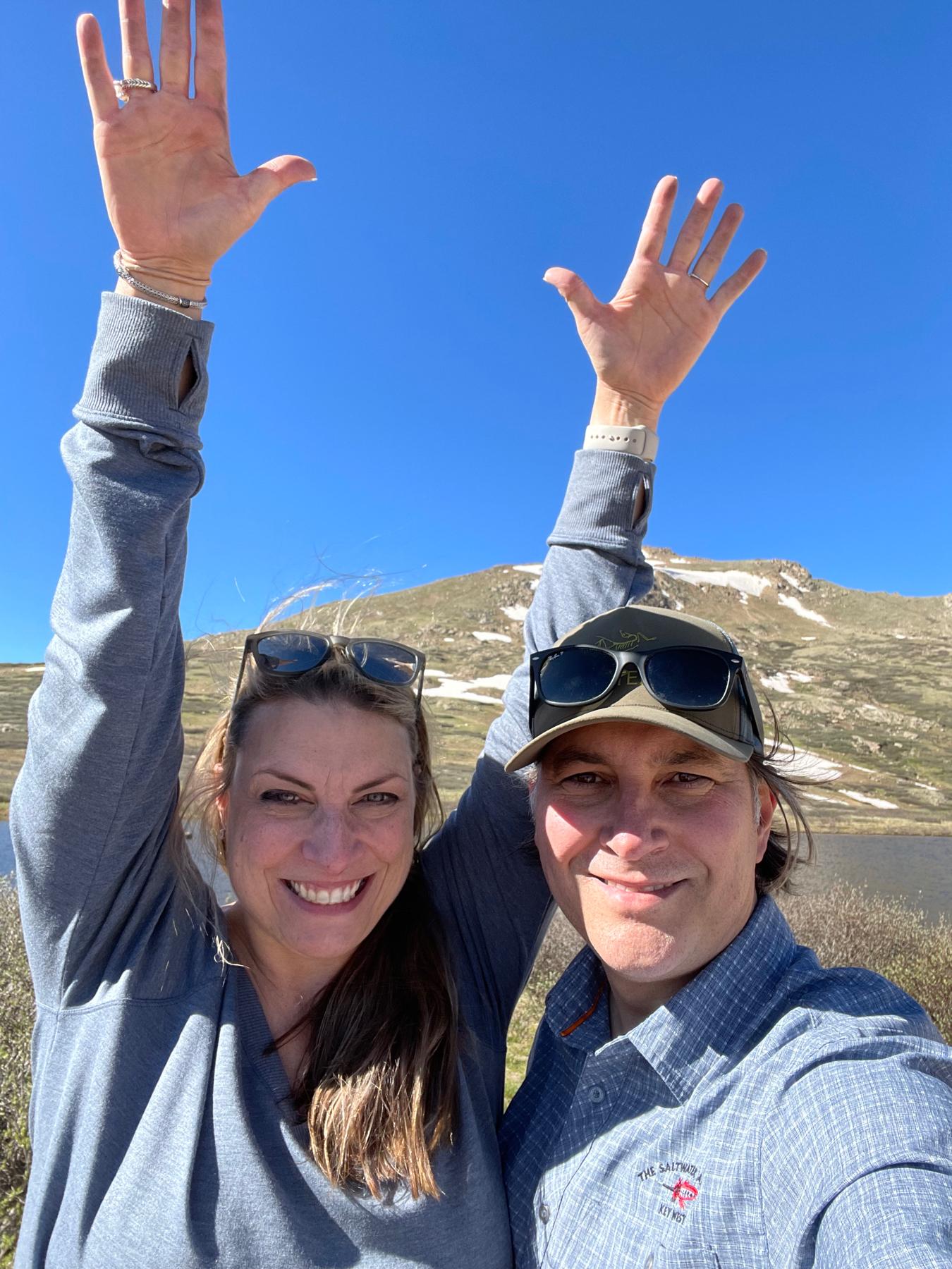YES!! After Scott proposed, we hiked down and took this at Independence Pass