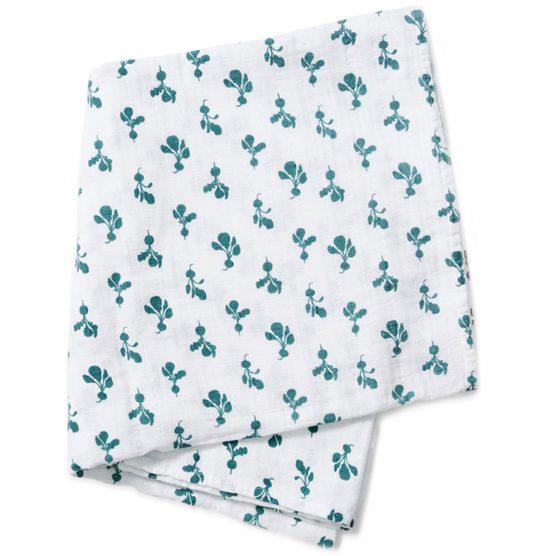 Lewis Home Swaddle - Mini Raidsh/Spruce Organic Cotton Muslin Swaddle