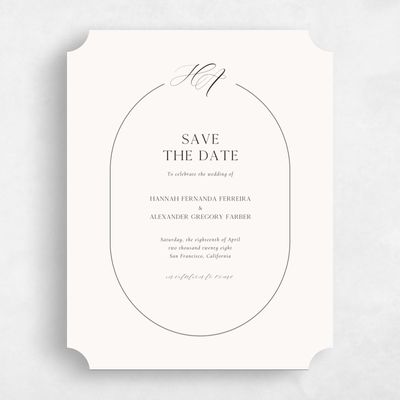 Beige Ticket Wedding Save the Date - Brixen Portrait
