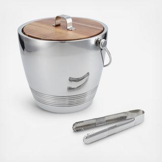 Classic Round Ice Bucket with Tongs