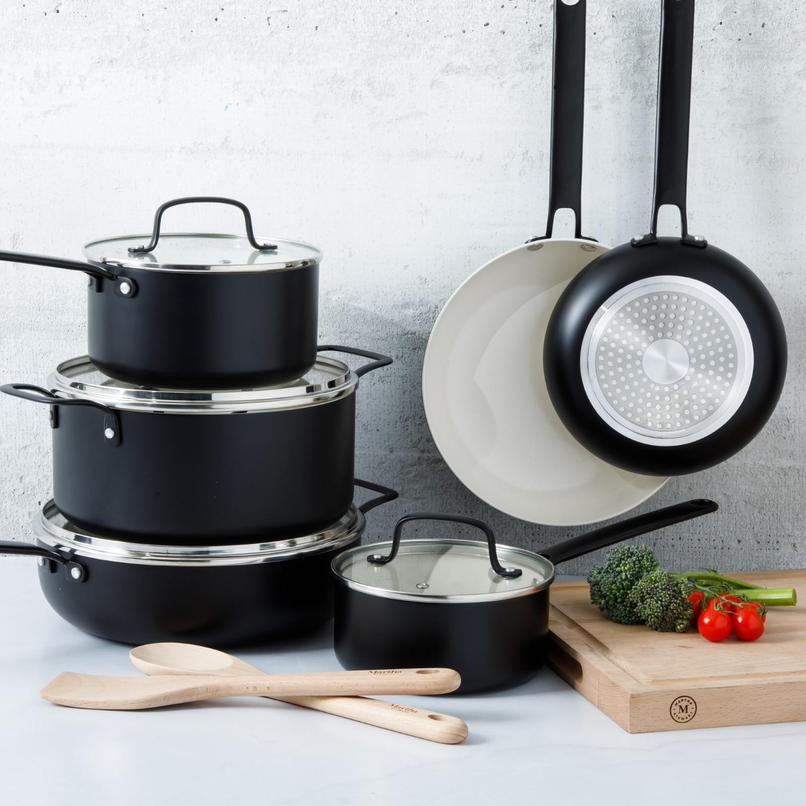 Martha Stewart, Emmeline Ceramic Nonstick 12-Piece Cookware Set | Zola