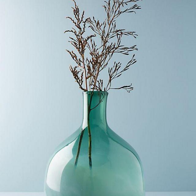 Green Glass Jug Vase