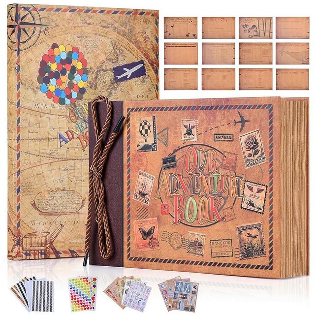 Adventure Book Diary Photo Scrapbook, Adventure Wedding Planning Book with Embossed Cover,Inspired by the 'Up' Saga, Ideal for Memories,Weddings,Traveling,Birthdays,Christmas,Newly Engaged Couples