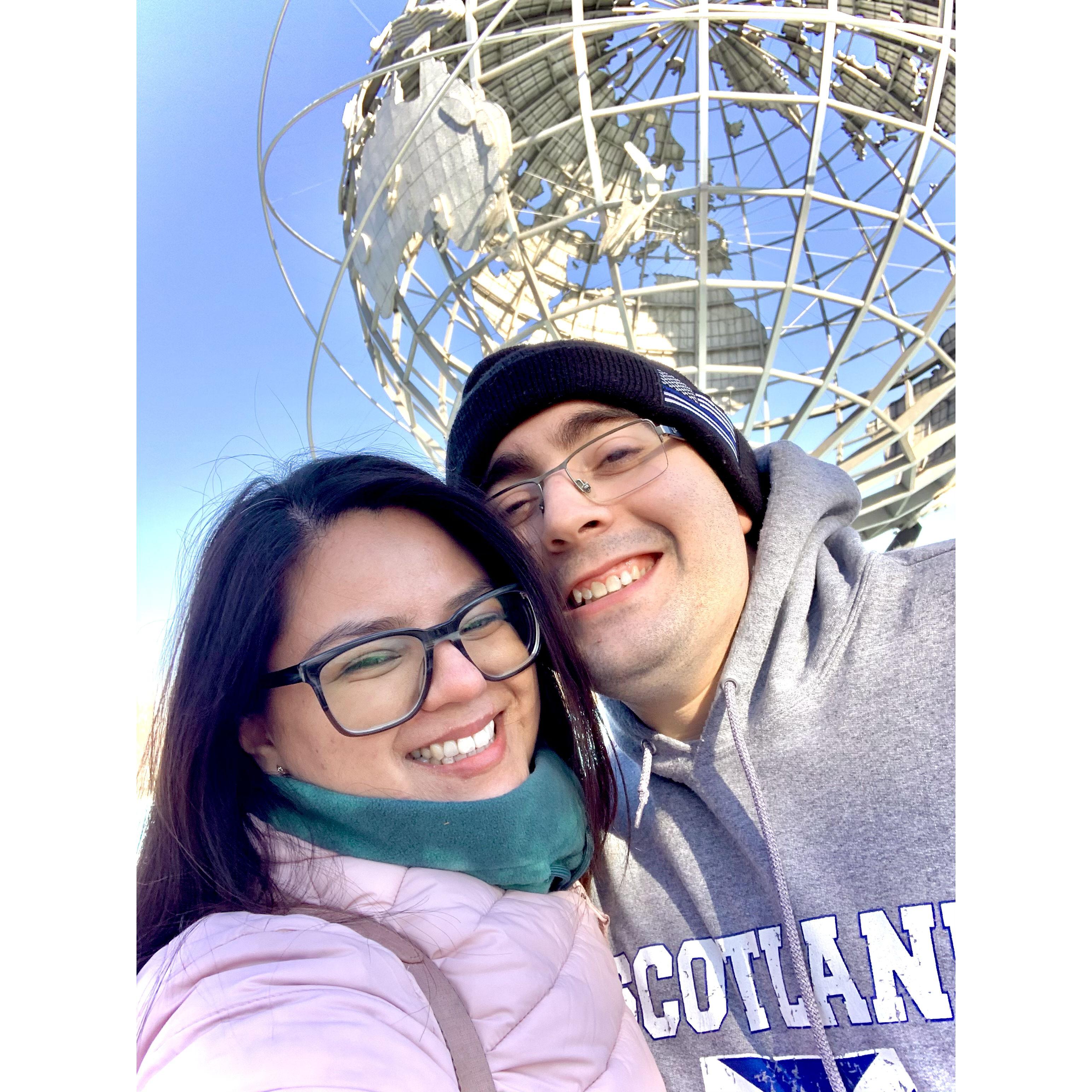 James' first time seeing the world in Queens :) This is also Gissell's favorite selfie.