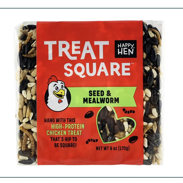 Happy Hen Treat Square Seeds & Mealworm Chicken Treat, 6-oz