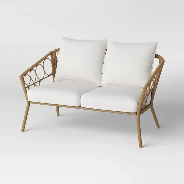 Britanna Patio Loveseat Arm Chair Light Brown - Threshold™