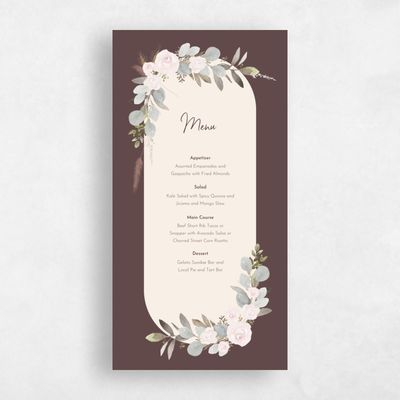 Chocolate, Brown Wedding Menu - Adeleida
