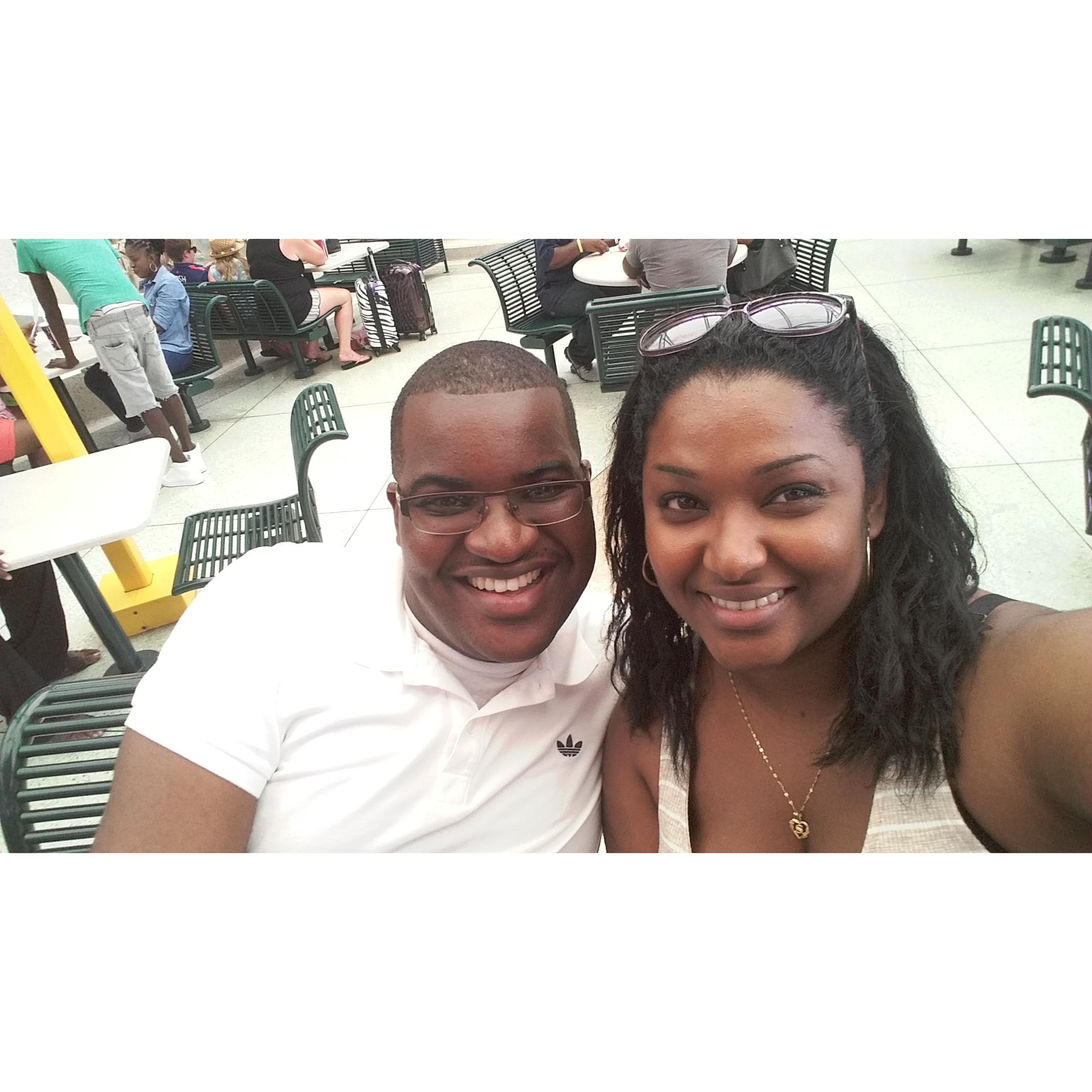 Our first trip together (a surprise bday trip to Barbados; with an amazing crew)