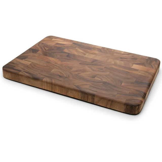 Ironwood Gourmet Large End Grain Prep Station Acacia Wood Cutting Board, 14 x 20-Inch, Brown