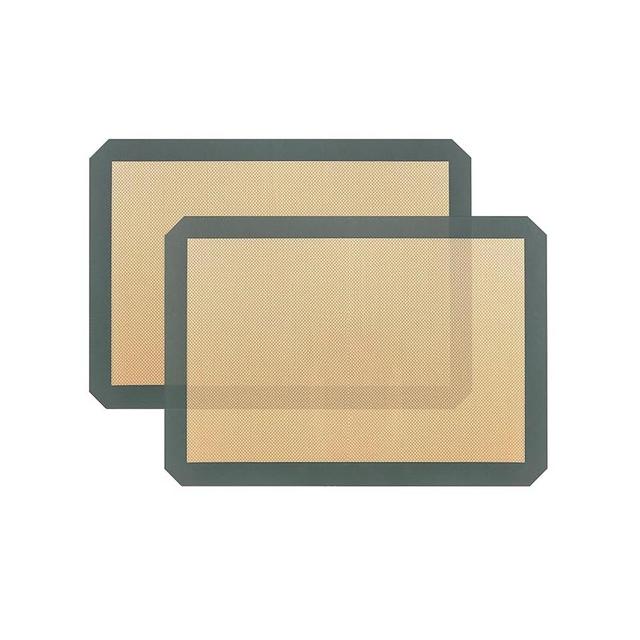 GLBEAR Silicone Baking Mat Sheet 2-Pack,Reusable & Nonstick Bakeware Mats for Cookies, Macarons, Bread and Pastry,Silicone Mats for Baking - Baking Mat For Oven - (16.5" x 11.6")