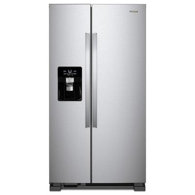 Whirlpool 21.4-cu ft Side-by-Side Refrigerator with Ice Maker (Fingerprint Resistant Stainless Steel)