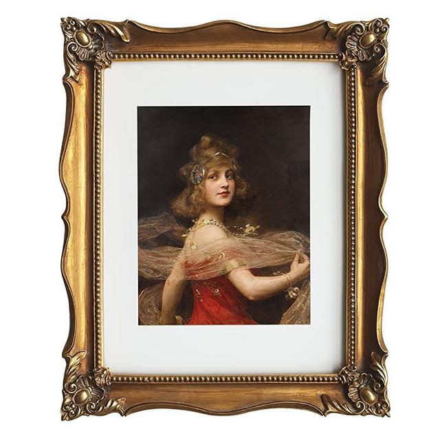 ASOWIN Antique Picture Frames,11×14 Baroque Photo Frames with Floral Relief, Wall and Tabletop Picture Frames Bronze