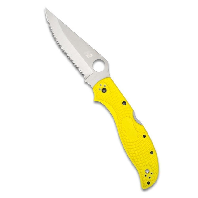 Spyderco Stretch 2 XL Lightweight Salt Folding Pocket Knife with 3.99 Inch H-2 Tool Steel Blade and Yellow FRN Handle - SpyderEdge - C258SYL