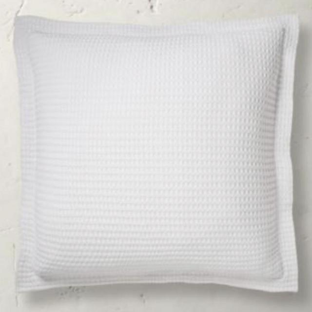 Waffle Knit Cotton Euro Sham in White | Grandinroad