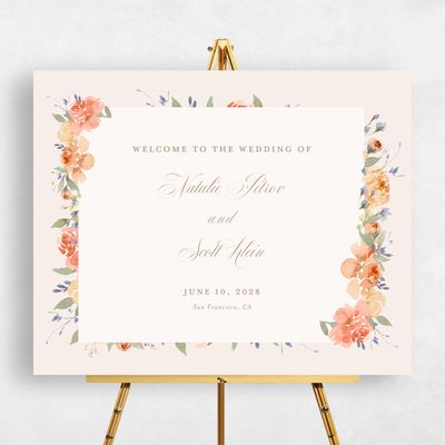 Pink Boho Wedding Sign - Reagan Landscape