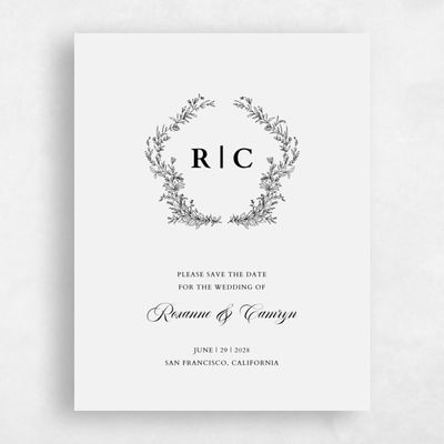 Smoke, Grey Wedding Save the Date - Eleanora Classic