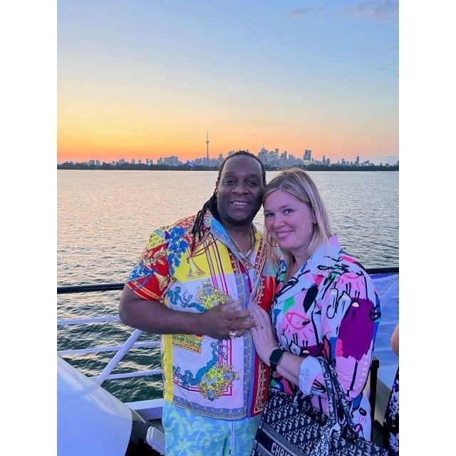 Toronto skyline + sunset on a boat cruise
