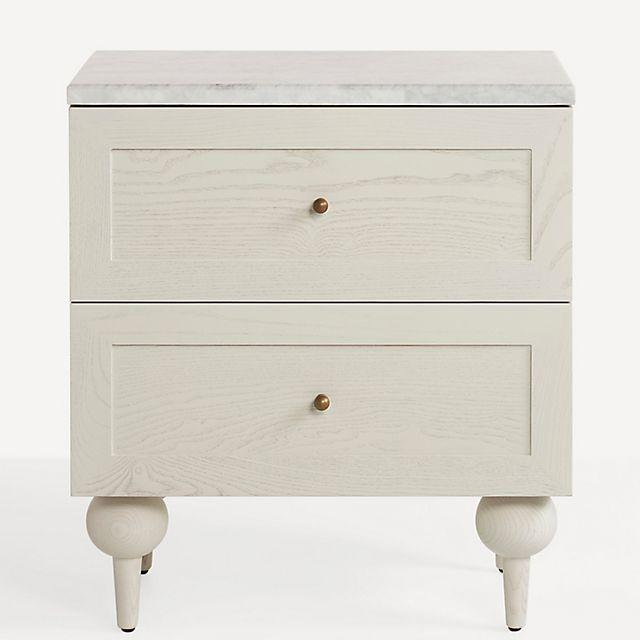 Fern Marble Top Two-Drawer Nightstand
