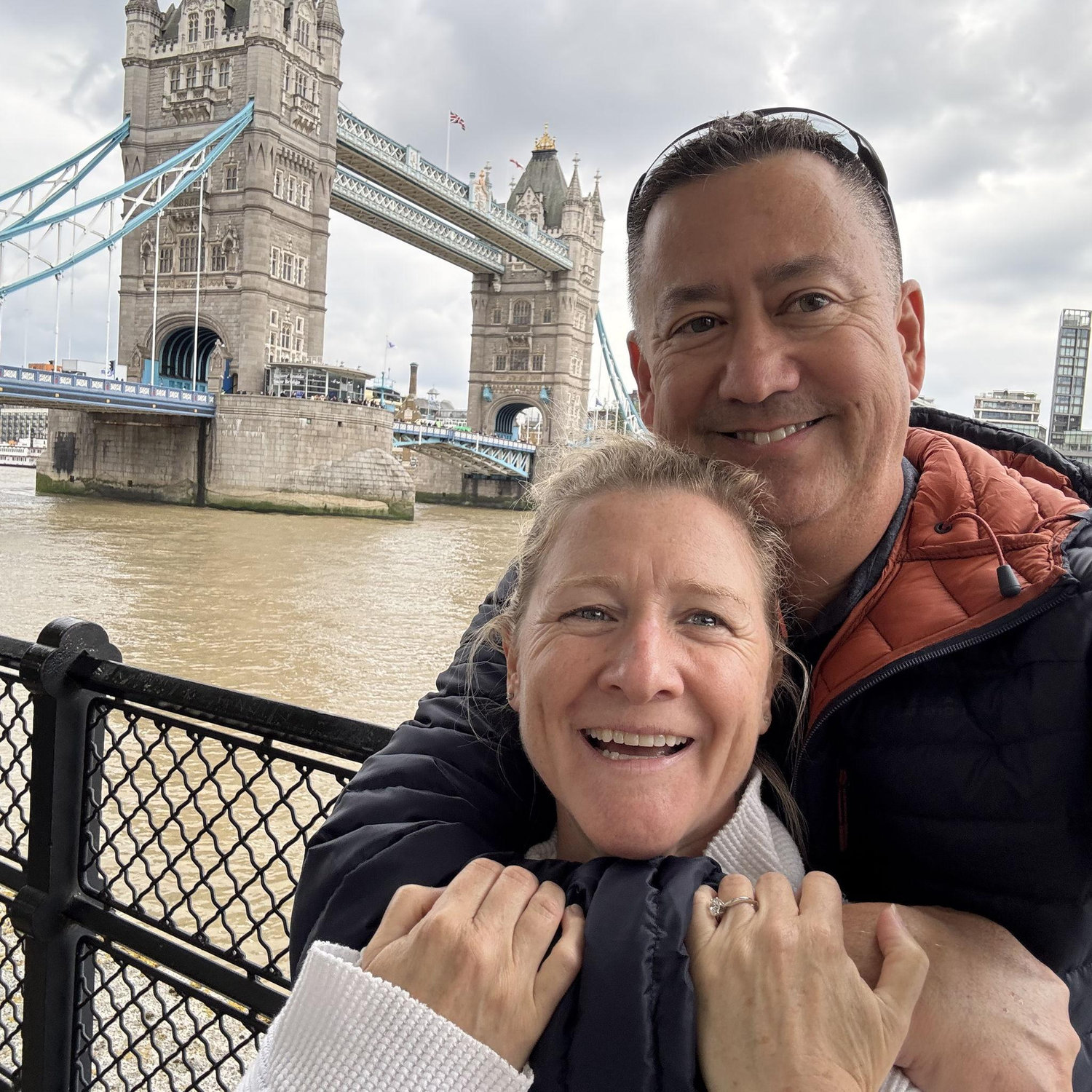 London . . . The morning after Tim proposed!