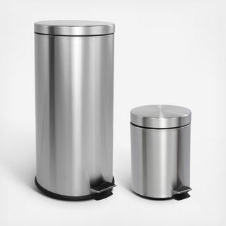 2-Piece Oscar Step Trash Can Set