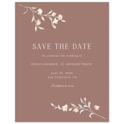 Chestnut, Brown Wedding Digital Save the Date - Bianca Portrait