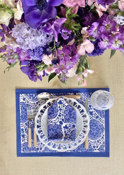 Majorelle Blue Placemats - Set of 4 with Dinner Napkins