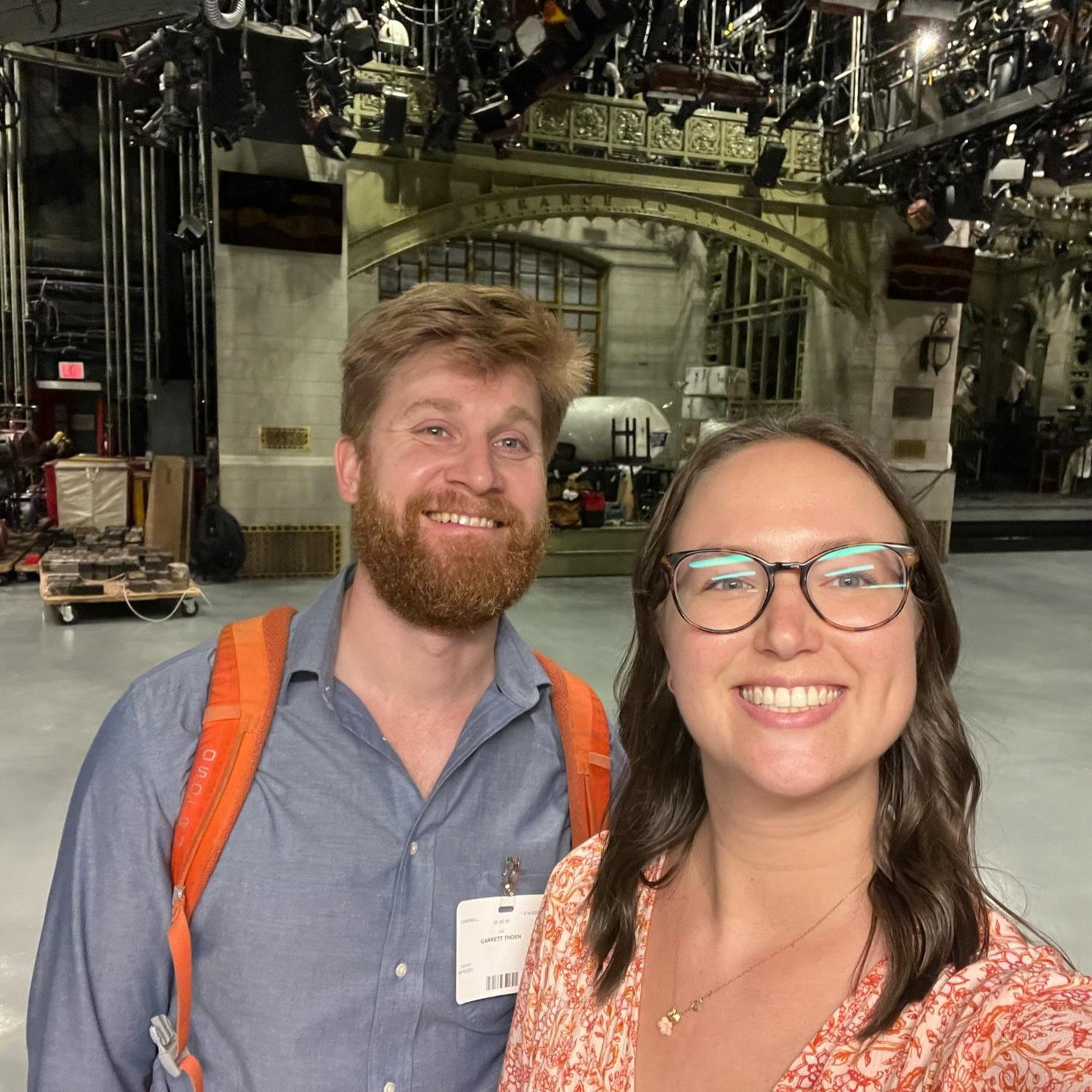 Jackie takes Garrett in a tour of NBC - here we are in SNL Studio 8H!