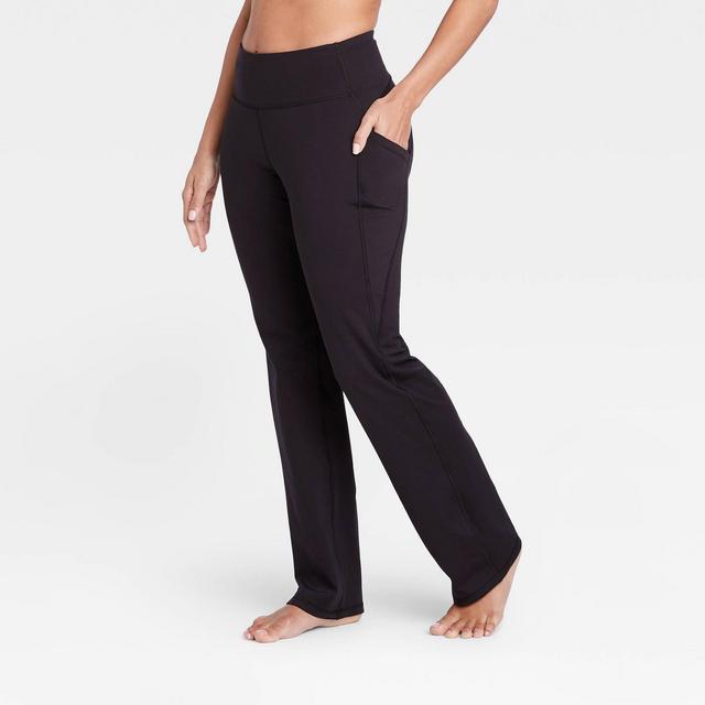 Women's Contour Curvy High-Rise Straight Leg Pants with Power Waist 31.5" - All in Motion™ Black S