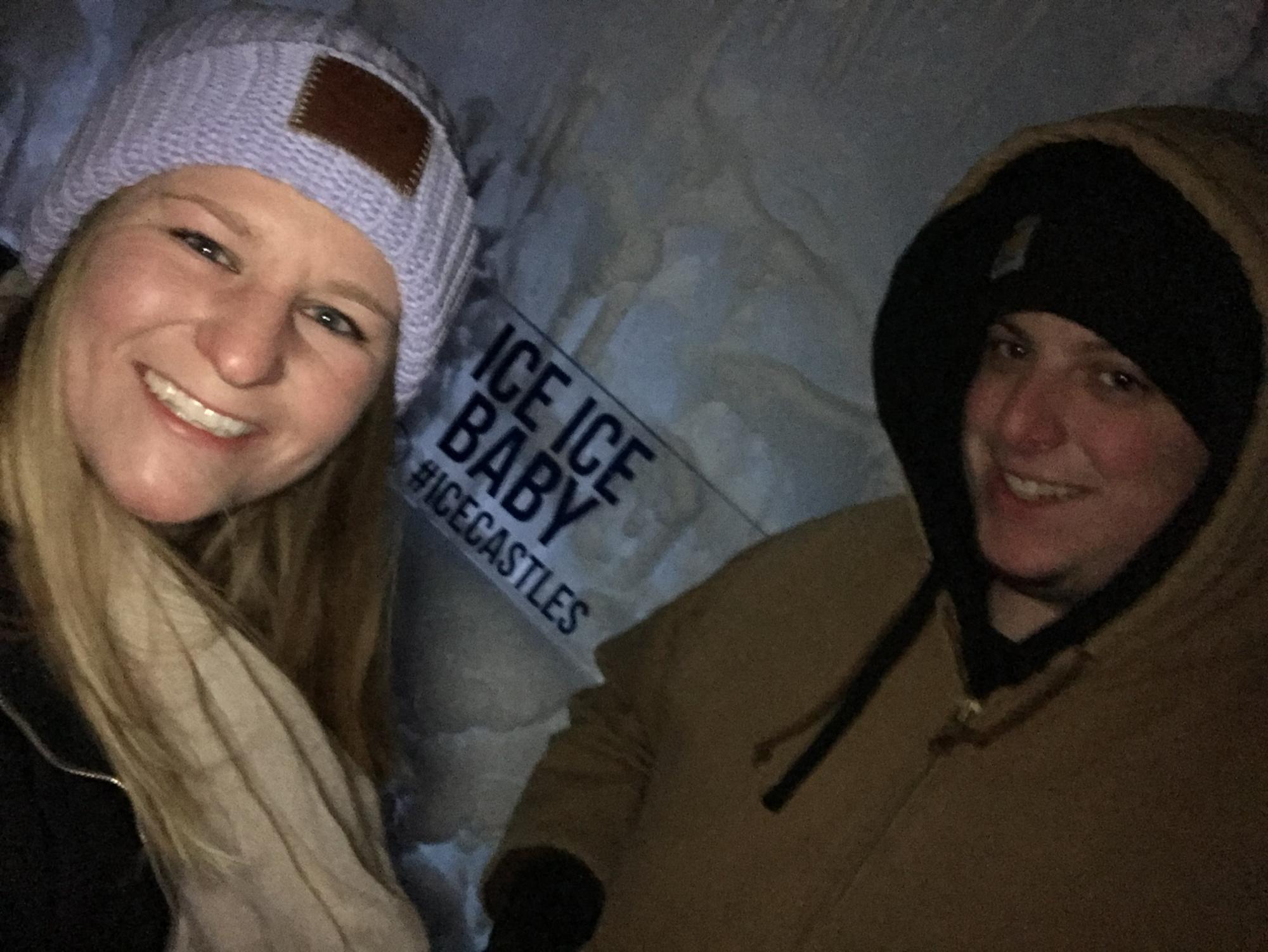 Ice castles in Lake Geneva