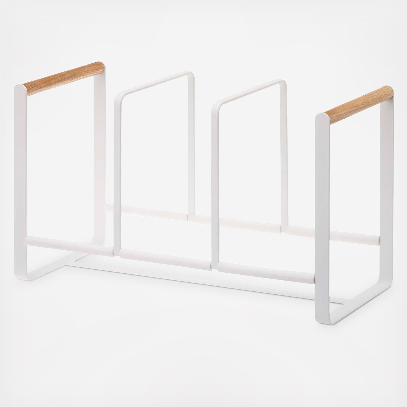 Yamazaki Home Tosca Wood-Accented Dish Storage Rack - Thumbnail 2