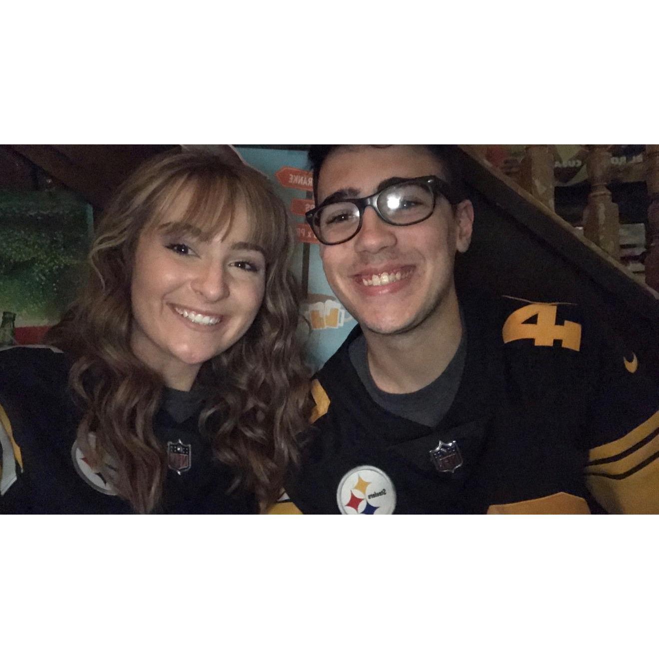 Our night out in Germany at a Steelers bar!