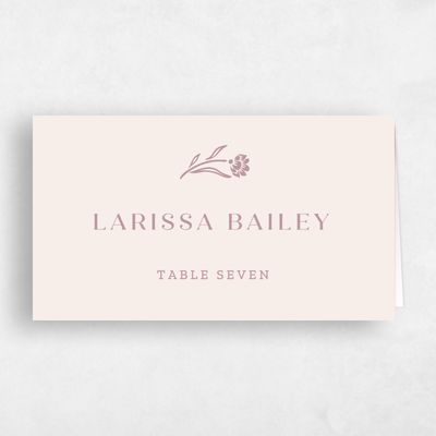 Dusty Rose, Pink Wedding Place Card - Basel