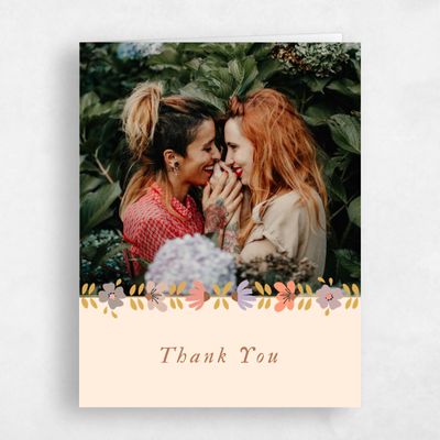 Buttercream, Orange Wedding Thank You - Terra Photo