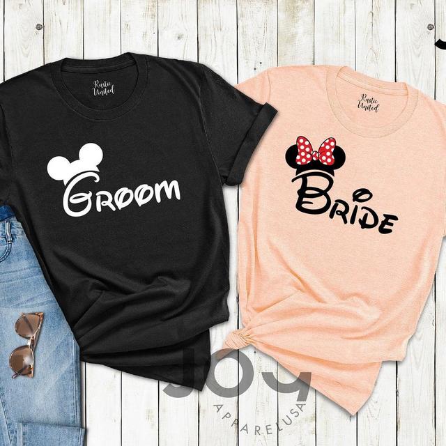 Bride and Groom Shirts, Matching Bachelorette Party Shirts, Disney Wedding Shirt, Bridal Shower Gift, Disney Couple Shirts, Disney Honeymoon