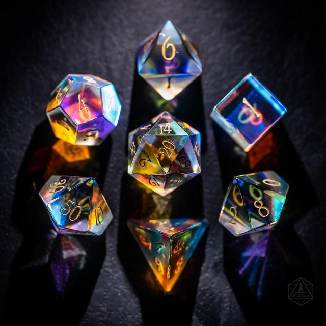 Dichroic Glass Dice Set