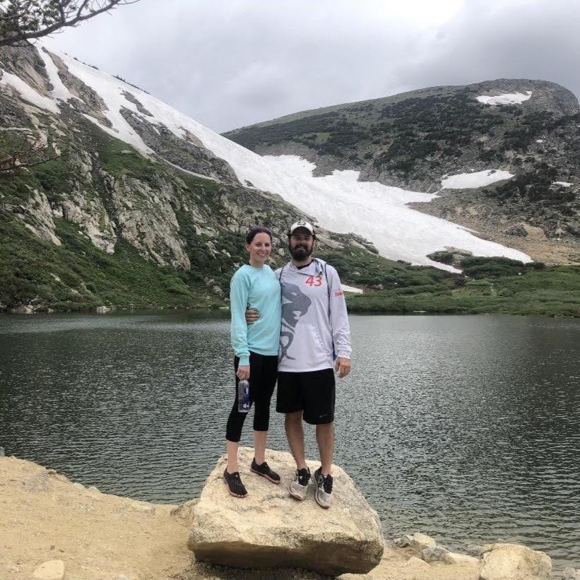 Hanging on a boulder in Colorado at St. Mary's Glacier!