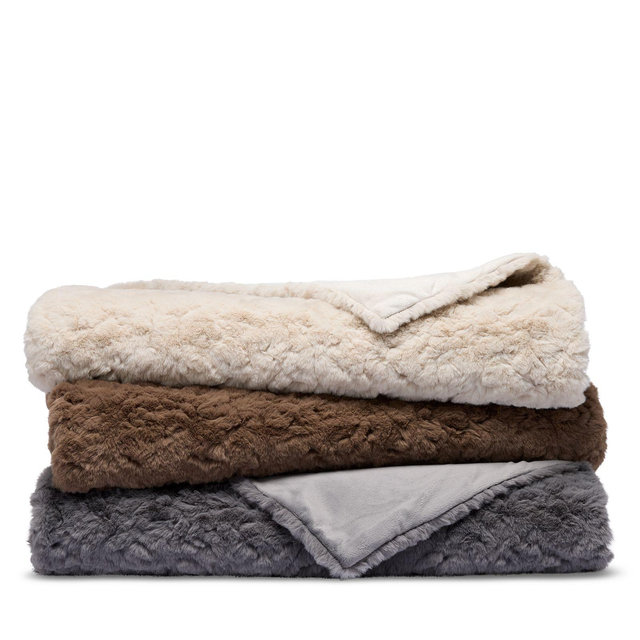 Hudson Park Collection Mongolian Faux Fur Throw Blanket - Exclusive