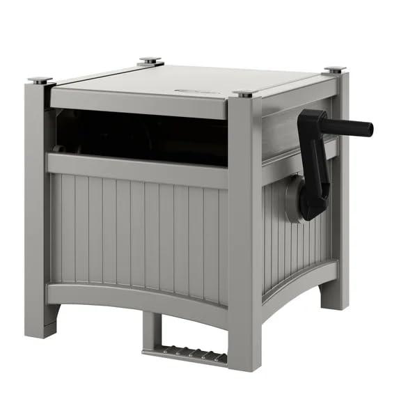 100 ft. Hideaway Hose Reel, Gray - Stores Up to 100ft of 5/8" Vinyl Hose, Durable Resin Construction, No Assembly Required (21"W x15.5"D x16"H)