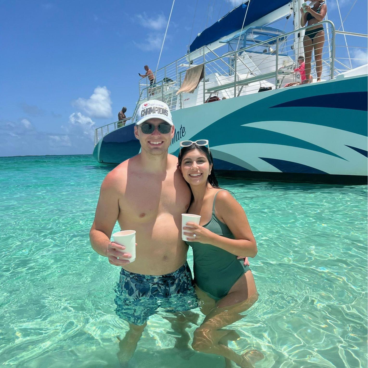 The day after we got engaged in Bahamas!