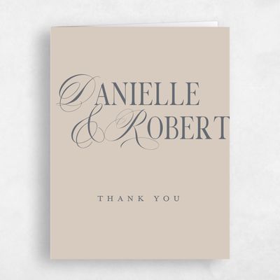 Canvas Tan, Brown Wedding Thank You - Nevis Portrait