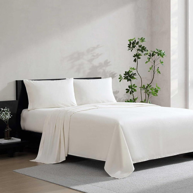 Vera Wang - King Size Sheets Set, Moisture-Wicking & Smooth Cooling Cotton, Lightweight for Year Round Comfort- Bed Sheets with Matching Pillowcases & Fitted Sheet (Cool Comfort Biege)