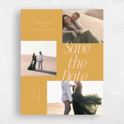 Harvest Gold, Orange Wedding Save the Date - Mycenae Multiphoto