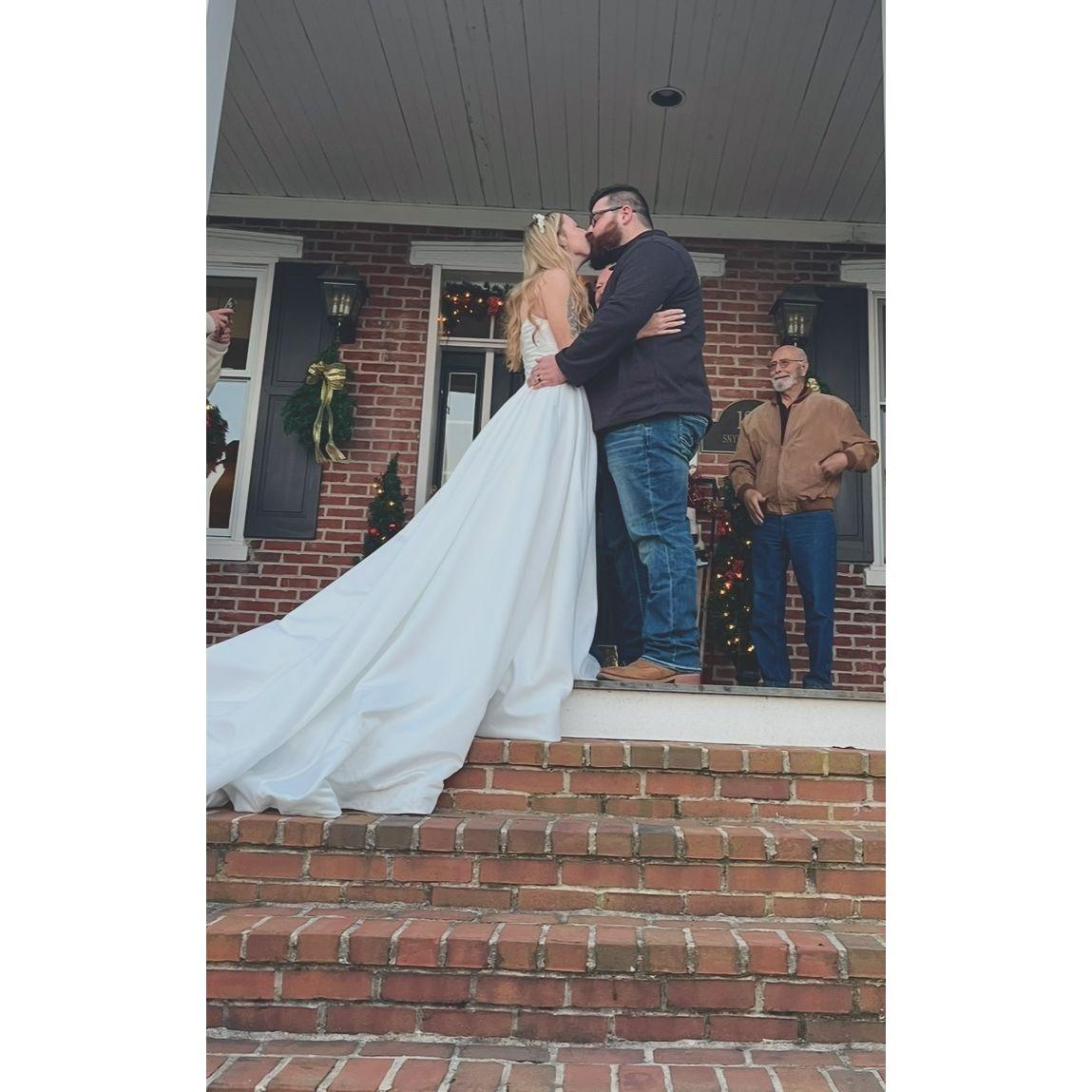 Colton and Alexis after saying "I do"