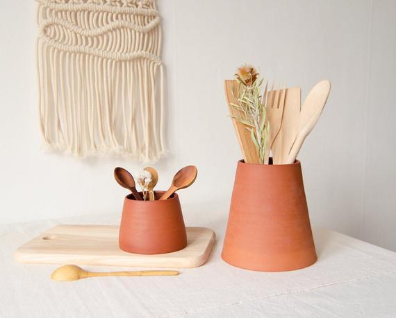 Terracotta utensil holders