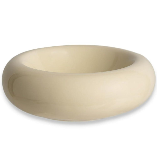 KTLECL 6.1 Inch Cat Bowls, 7 oz Ceramic Cat Food Bowl, Whisker Fatigue Relief Cat Bowl, Anti-Vomiting, Protect Spine, Perfect for Indoor Cats(Yellow)