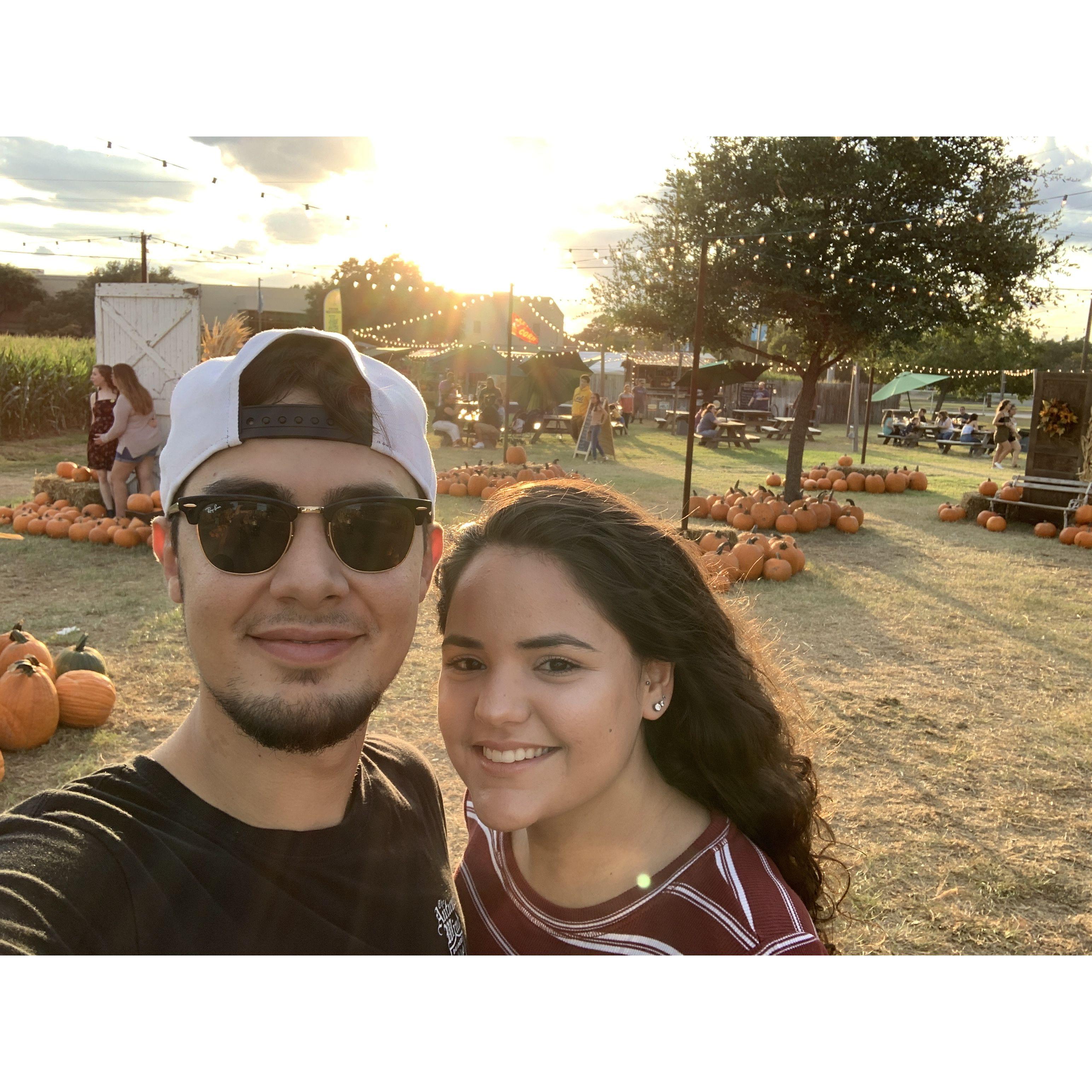Daniela always convinces Daniel to go to pumpkin patches...