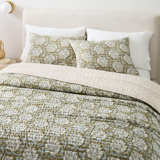 Lennon Floral Reversible King/Cal. King Quilt, Celadon