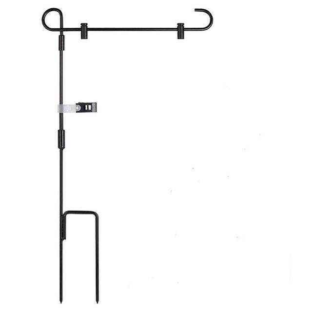 SHARE&CARE Garden Flag Stand, Garden Flag Pole Holder with one Tiger Clip and two Spring Stoppers for Garden and Home Decoration 12 x 18 Inches without flag (Flag Stand)